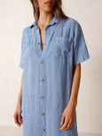 CC233 - Linen Shirt Dress (Azul)