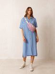 CC233 - Linen Shirt Dress (Azul)