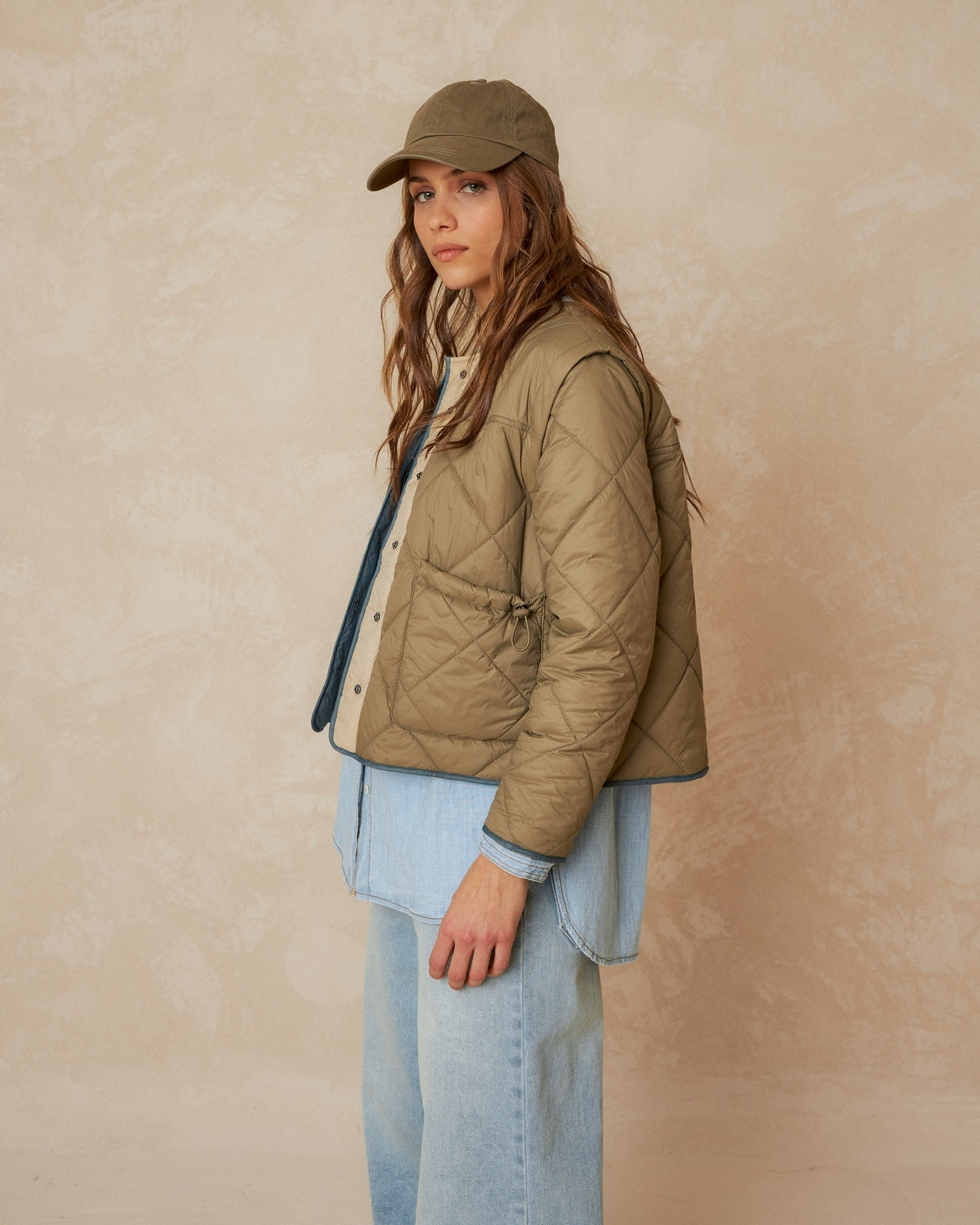 GF706 - Khaki Padded Jacket